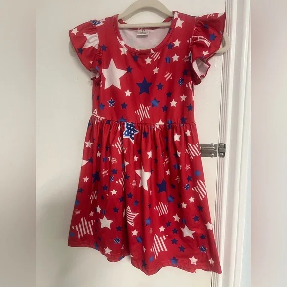Red Starry Kids Dress - Picture 1 of 4